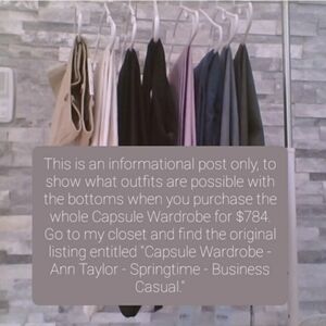 THE BOTTOMS - 8 of 33 pieces in a Capsule Wardrobe listed for $784